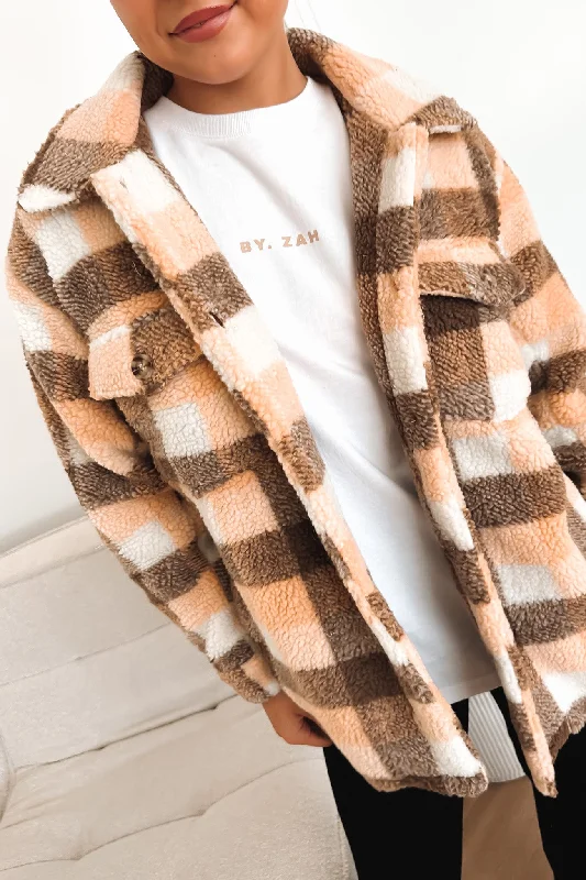 High-Quality Women's Fashion Dresses Reese Check Jacket Tan