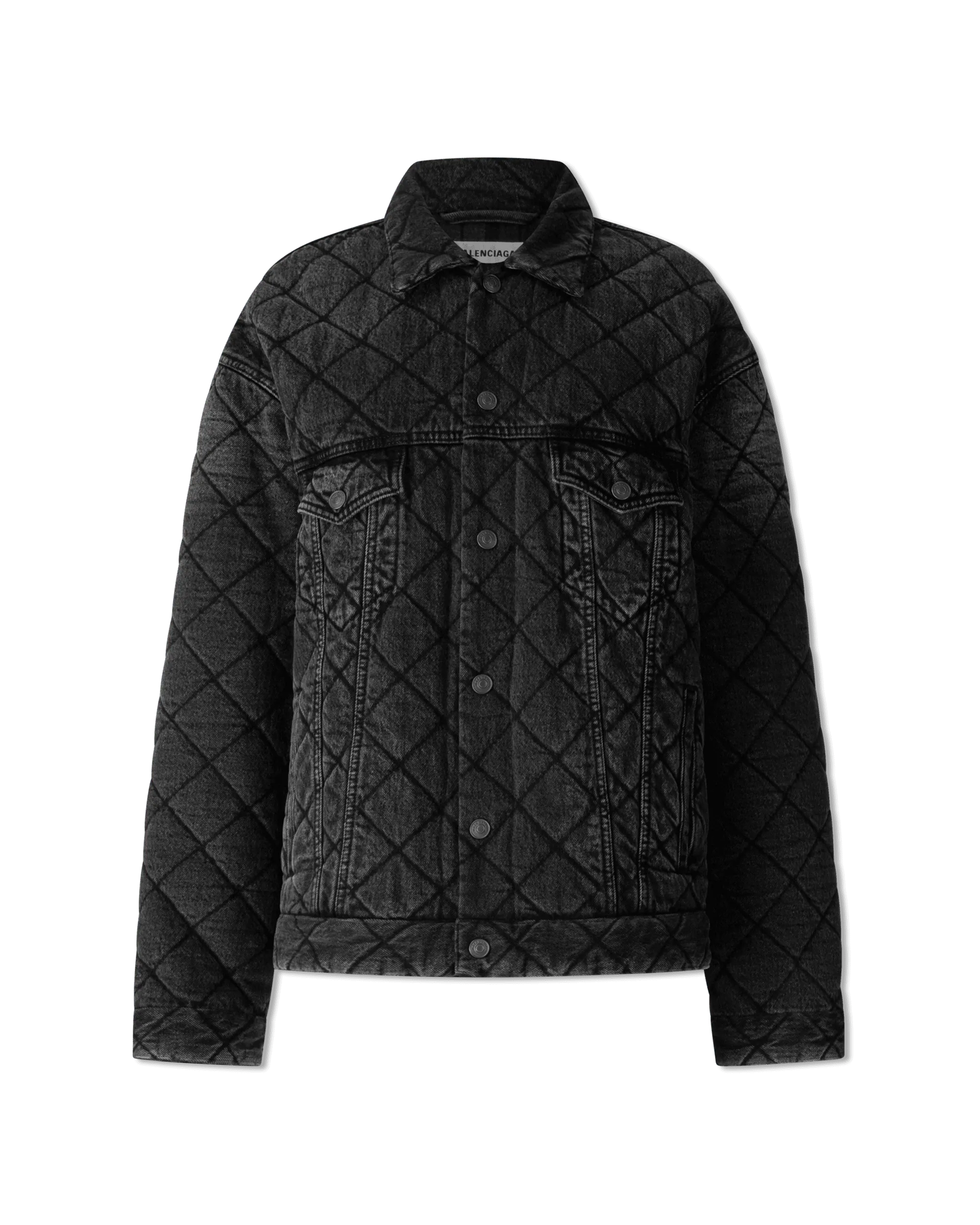 Women's Formal Event Attire Oversized Quilted Denim Jacket