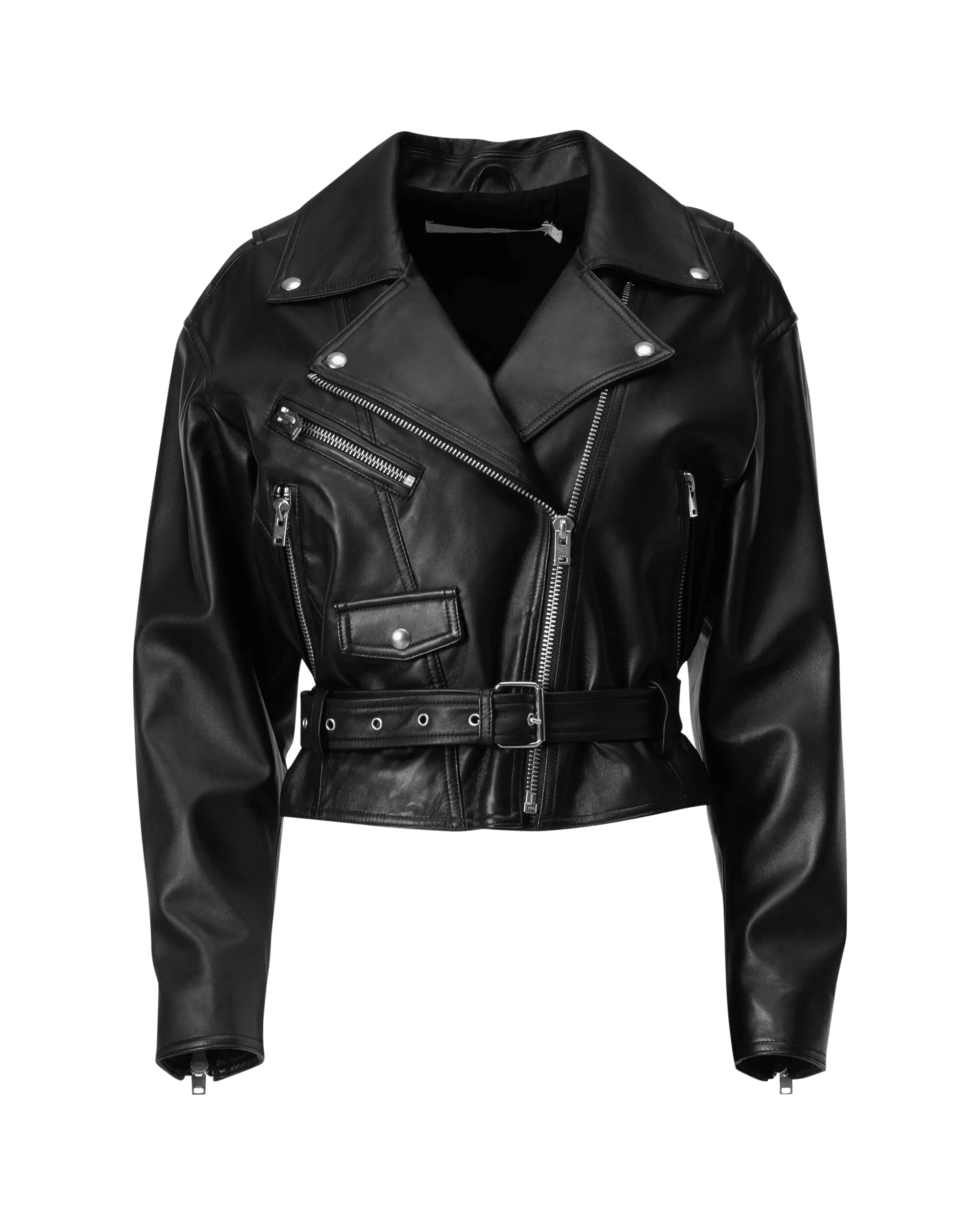 High-End Women's Apparel Disthen Biker Jacket
