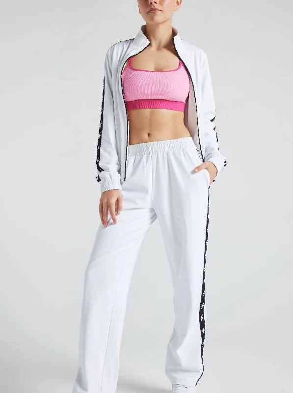Women's Comfortable Clothes For Weekends Bolt Track Jacket - White/Black