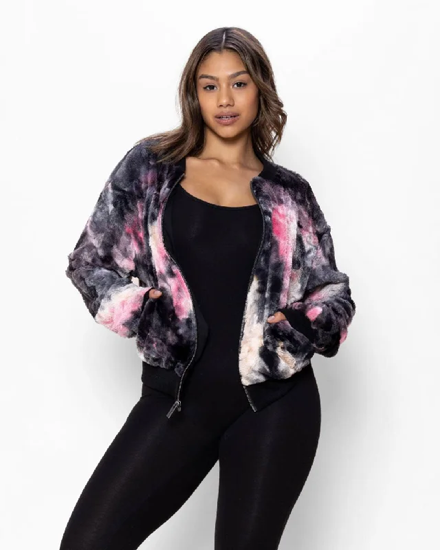 Women's Holiday Clothes Women's Colorful Faux Fur Jacket | Ink Spotted Tie Dye Leopard Women's Holiday Clothes Women's Colorful Faux Fur Jacket | Ink Spotted Tie Dye Leopard