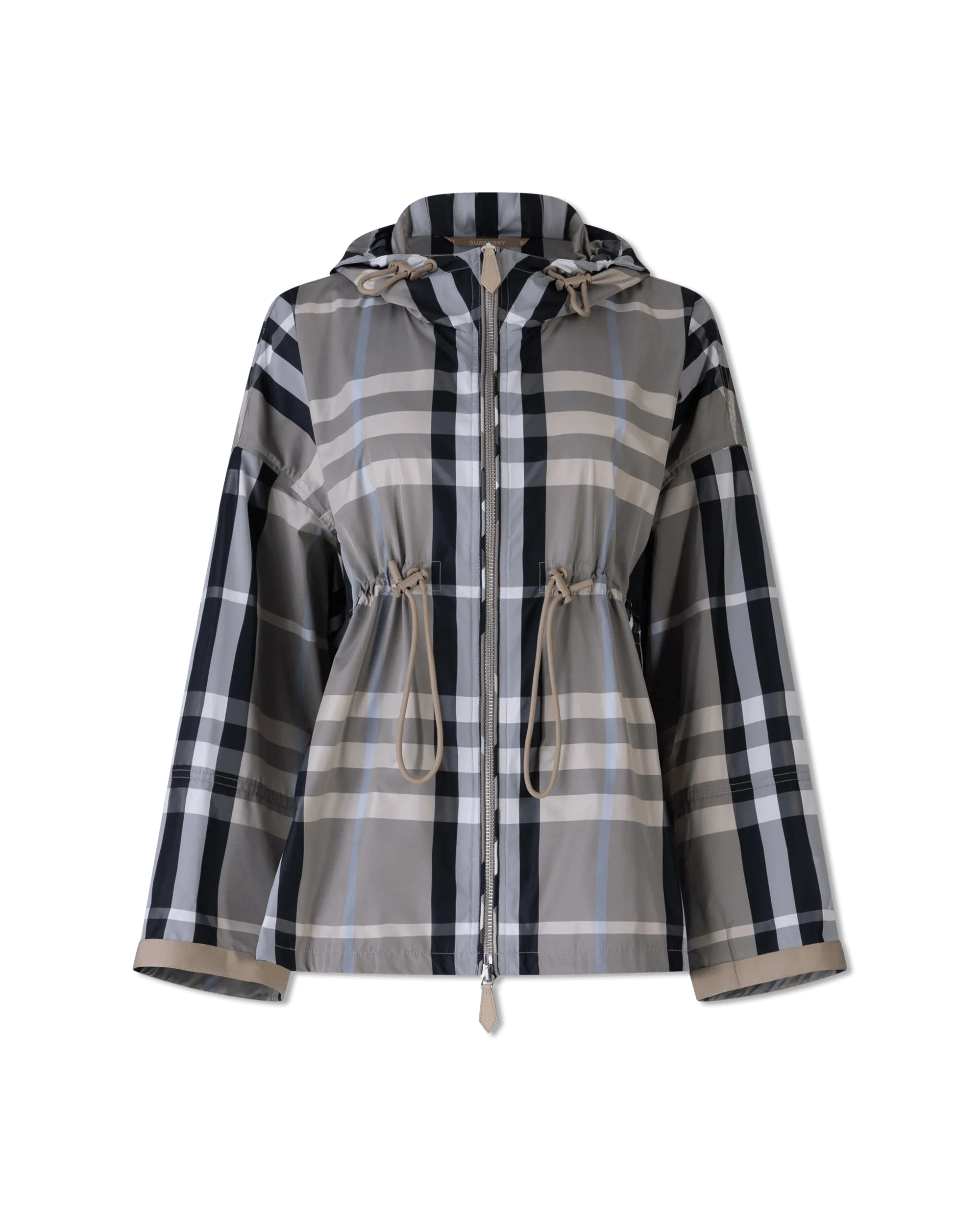 Women's Casual Dresses Check Print Hooded Jacket