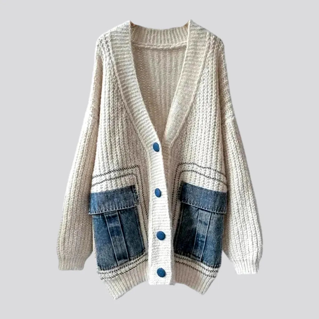 Trendy Women's Dresses Online Light mixed-style oversized women's jean cardigan