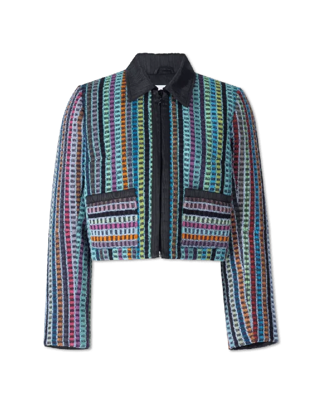 Women's Functional Outfit For Outdoor Activities Cropped Textured Boxy Jacket