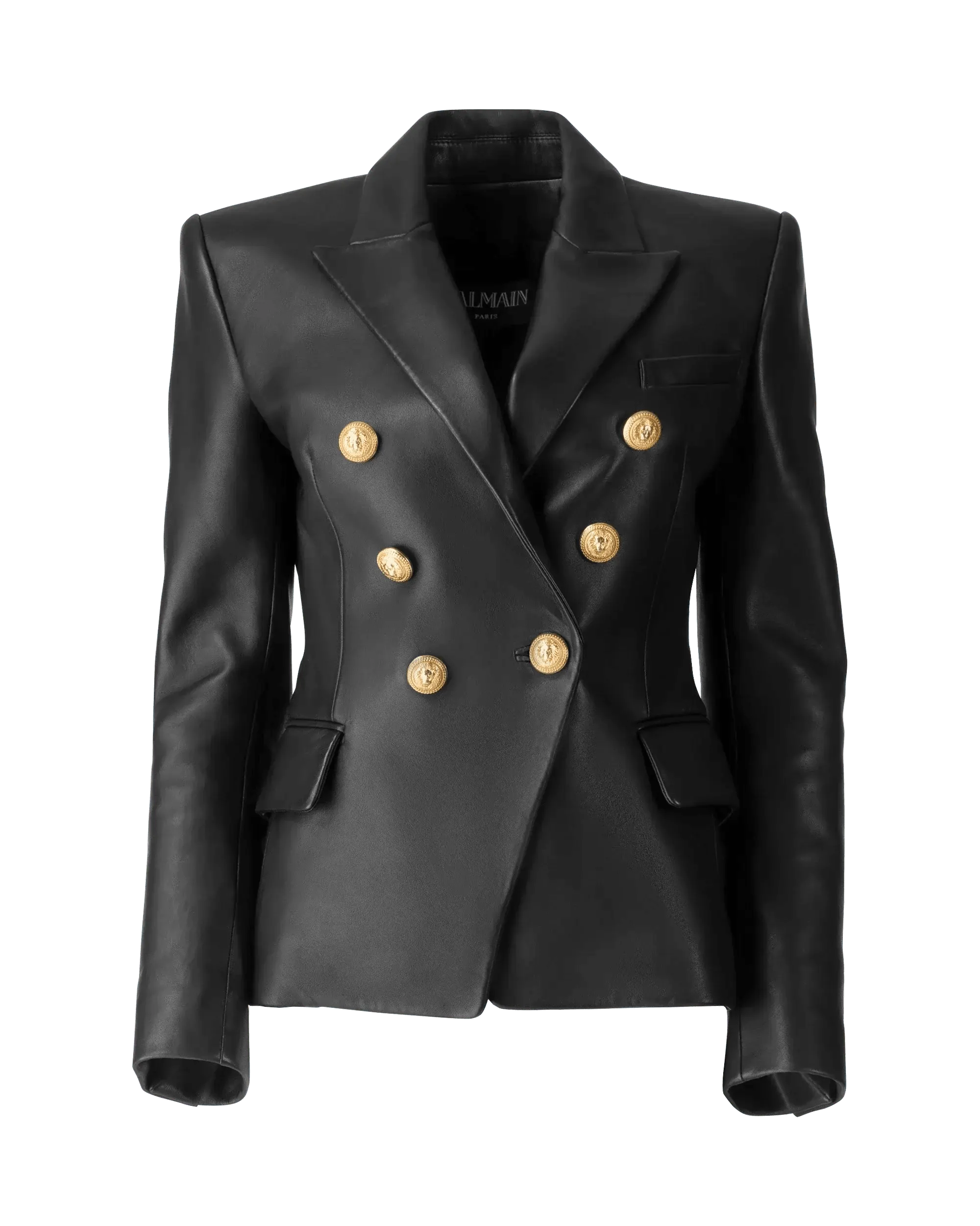 Women's Work Outfit For The Office Double Breasted Leather Jacket