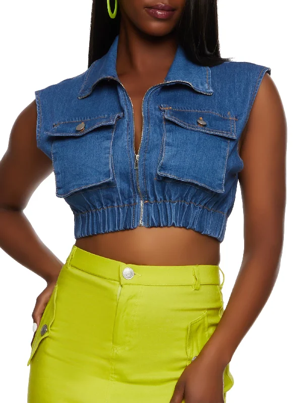 Clothes For Sale Daisy Denim Cropped Vest