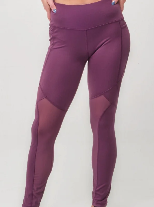 Women's Holiday Apparel High-Rise Mesh Legging - Plum