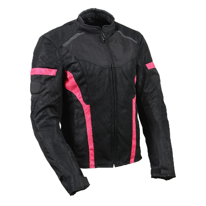 Fashionable Dresses for Women Milwaukee Leather MPL2794 Black and Pink Mesh/Textile Armored Motorcycle Racer Jacket for Women - All Season Jackets Fashionable Dresses for Women Milwaukee Leather MPL2794 Black and Pink Mesh/Textile Armored Motorcycle Racer Jacket for Women - All Season Jackets