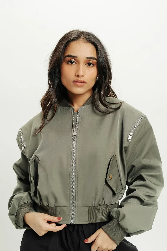 Stylish Women's Clothes for Work and Play Zip With Me Bomber Jacket
