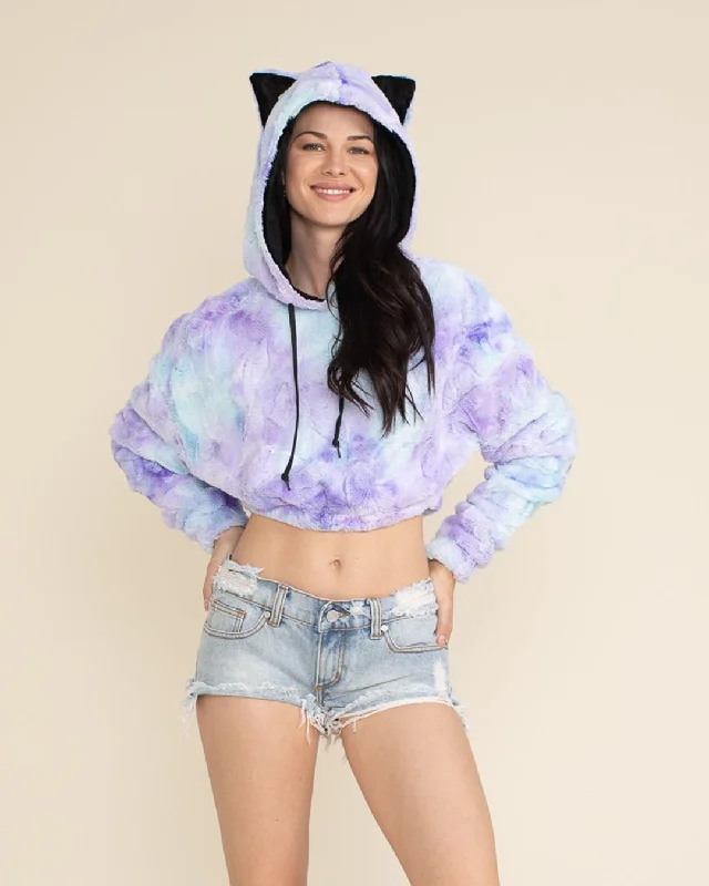 Women's Party Clothes Mer-Kitty Classic Ultra Soft Faux Fur Crop Hoodie | Women's