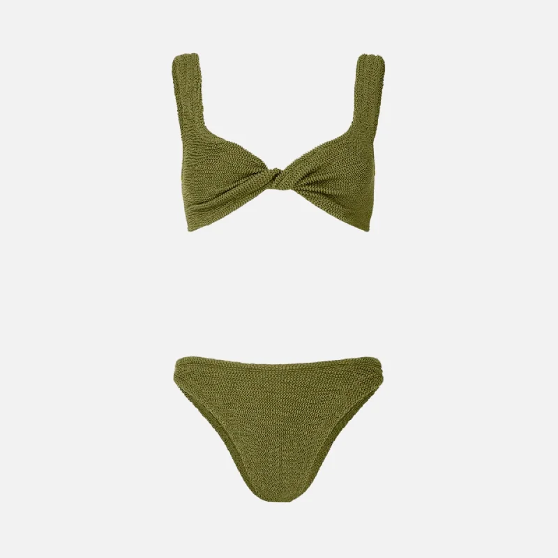 Comfortable Lounge Clothing Hunza G Juno Bikini - Metallic Moss