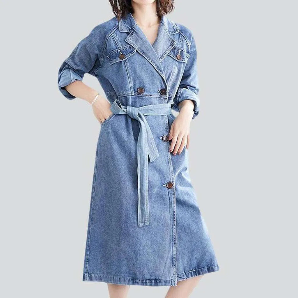Chic Women's Clothing for Date Nights Oversized bleached women's denim coat