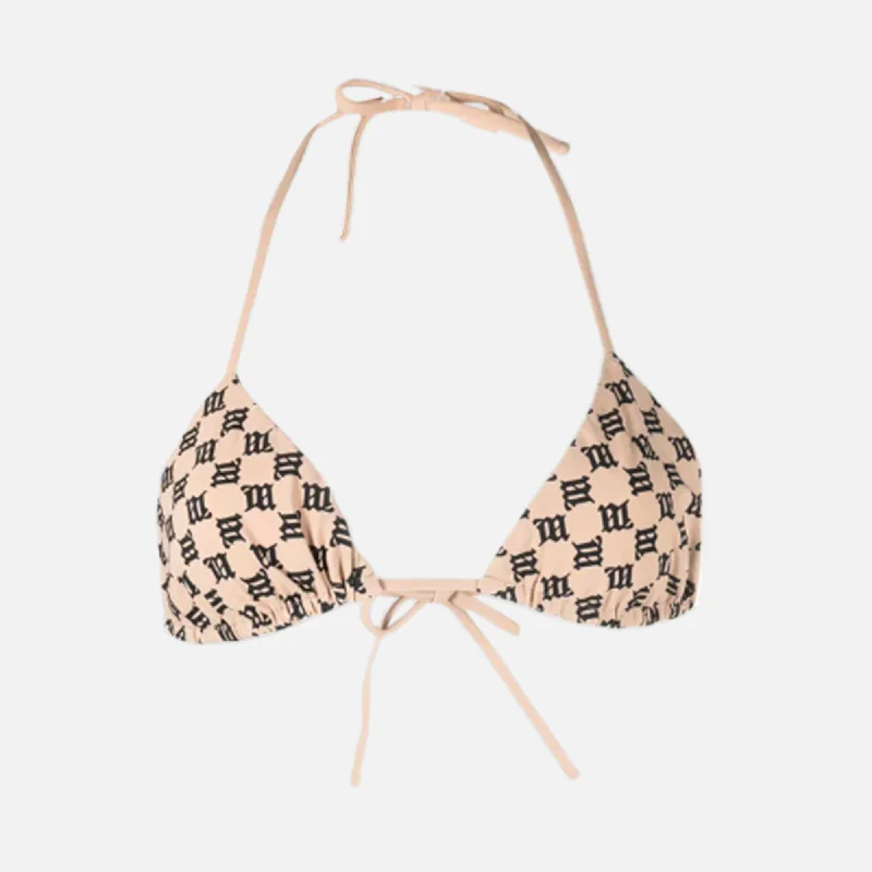 Vintage-Inspired Women's Clothes MISBHV Swim Monogram Bikini Bra - Beige