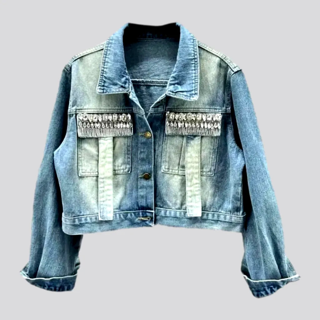 Designer Women's Fashion Online Sanded oversized women's jeans jacket