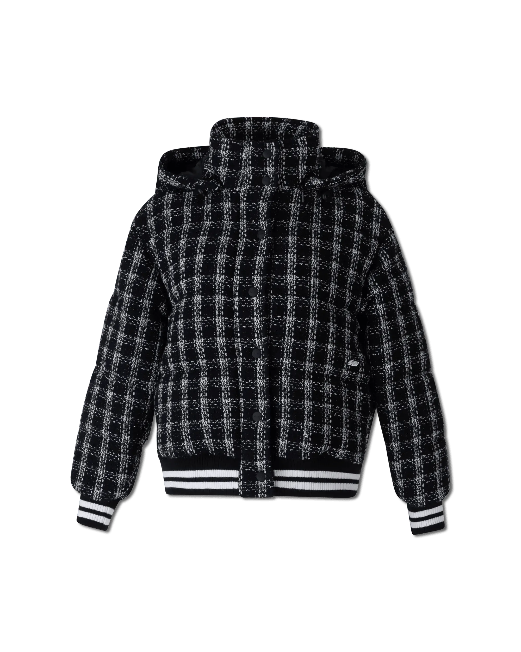 Elegant Women's Attire Tweed Bomber Jacket