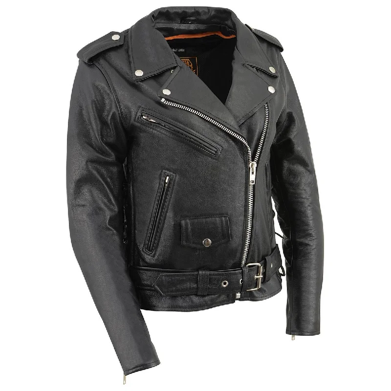 Unique Women's Fashion Pieces Milwaukee Leather LKL2700 Women's Classic Black Premium Leather Motorcycle Vintage Jacket with Side Laces Unique Women's Fashion Pieces Milwaukee Leather LKL2700 Women's Classic Black Premium Leather Motorcycle Vintage Jacket with Side Laces