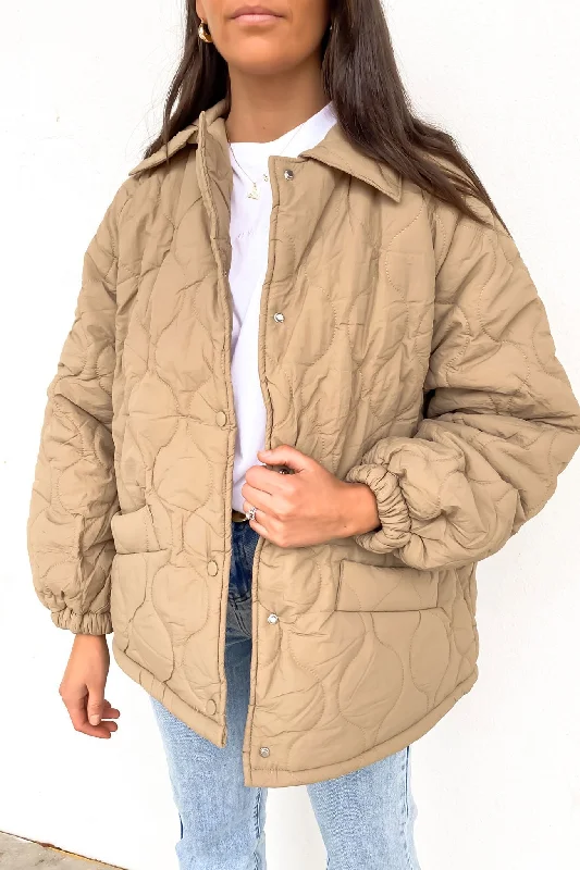 Luxury Women's Fashion Elyse Quilted Jacket Beige