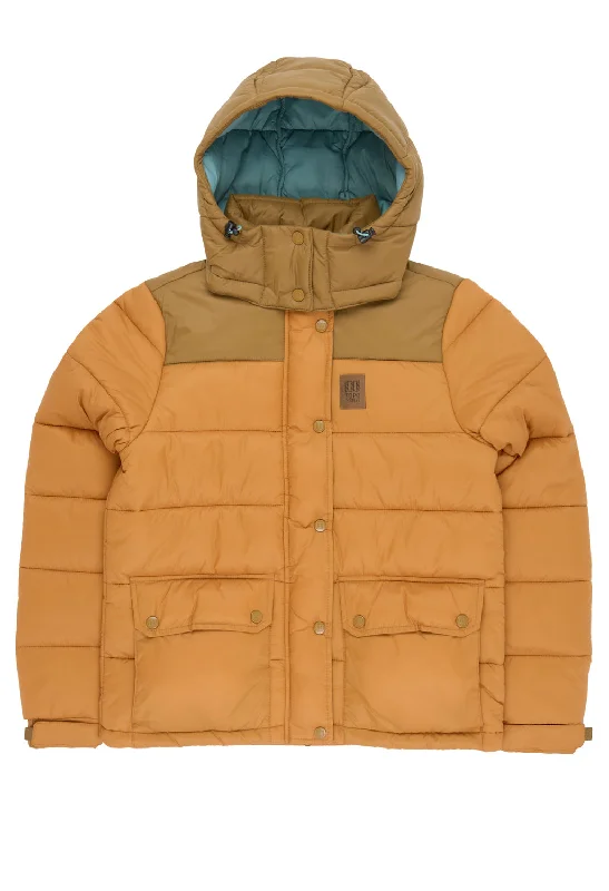 Women's Classic Attire Topo Designs Women's Retro Ridge Puffer Jacket - Dark Khaki / Spice
