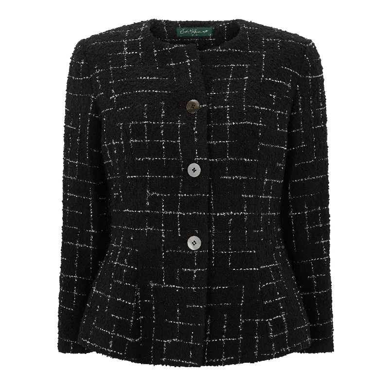Women's Evening Clothes Hazel Tailored Glitter Check Wool Jacket