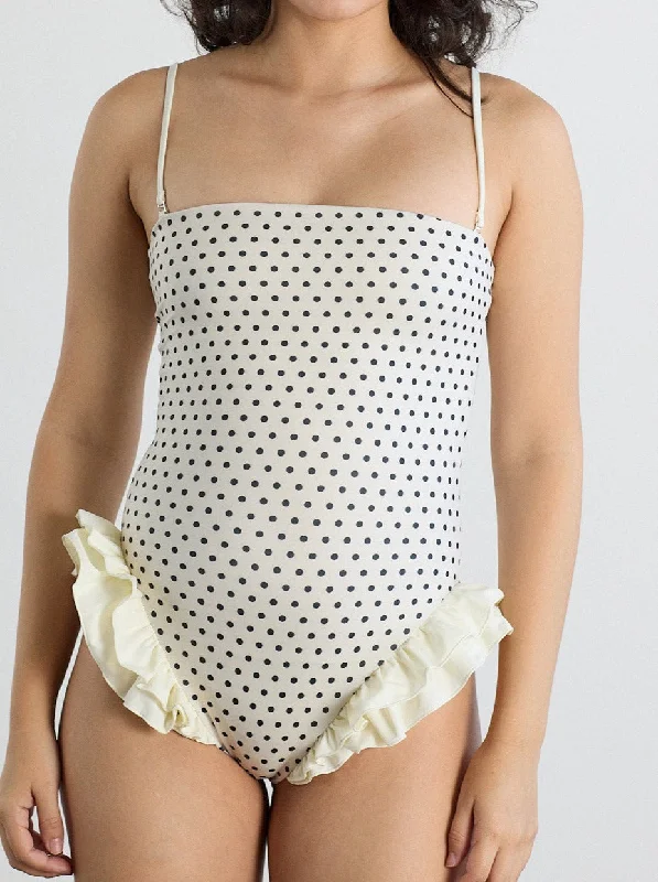 Women's Holiday Apparel Margot One Piece - White Polka