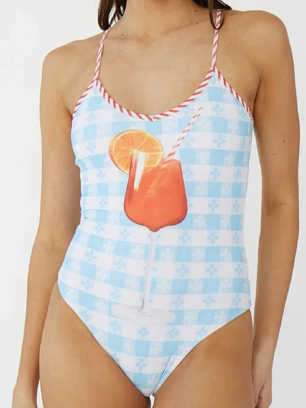Women's Functional Apparel For Outdoor Activities One Piece Swimsuit - Aperol Spritz