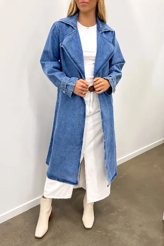 Stylish Loungewear for Women Tori Denim Trench Mid Blue