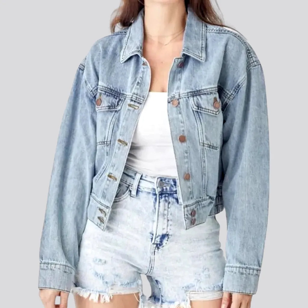 Sales Clothes 90s flap-pockets jeans jacket for women