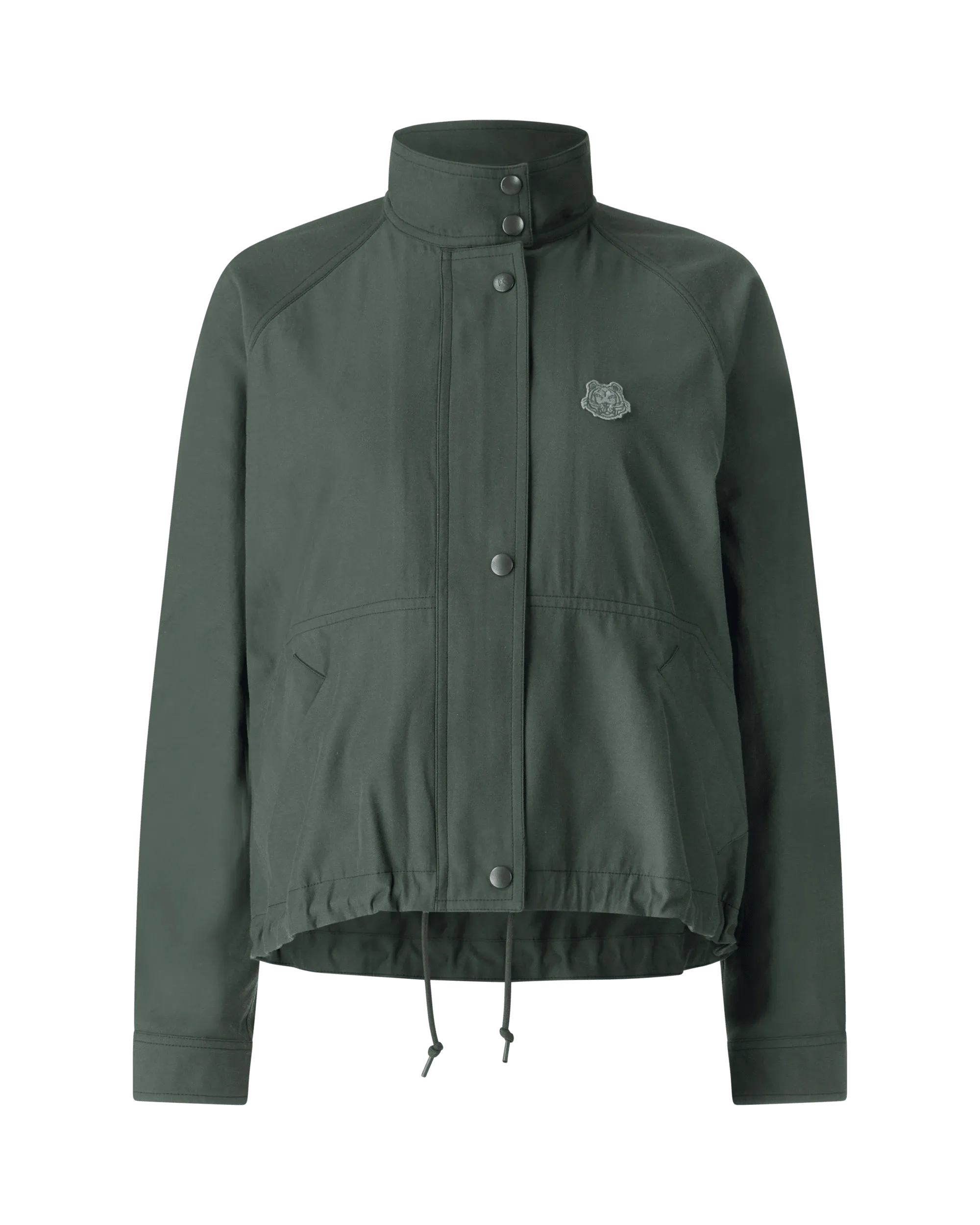 Plus Size Women's Fashion Twill Zipped Jacket
