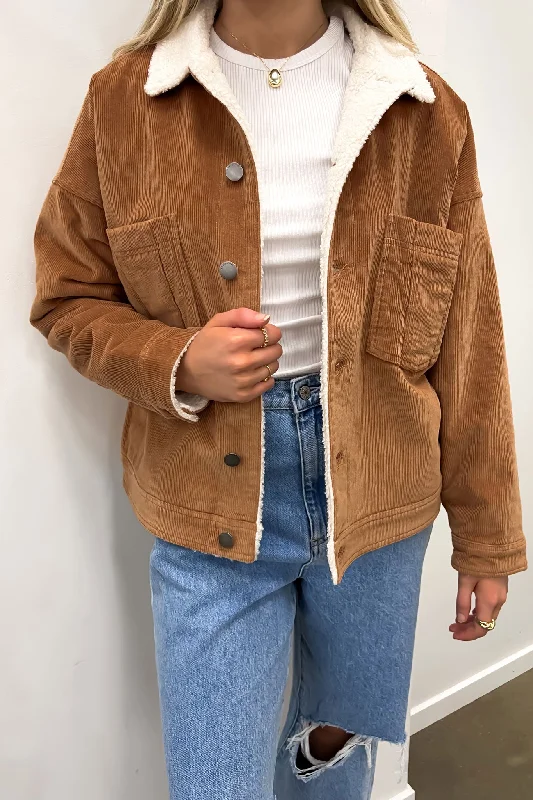 Exclusive Women's Fashion Collection Huntley Cord Jacket Tan