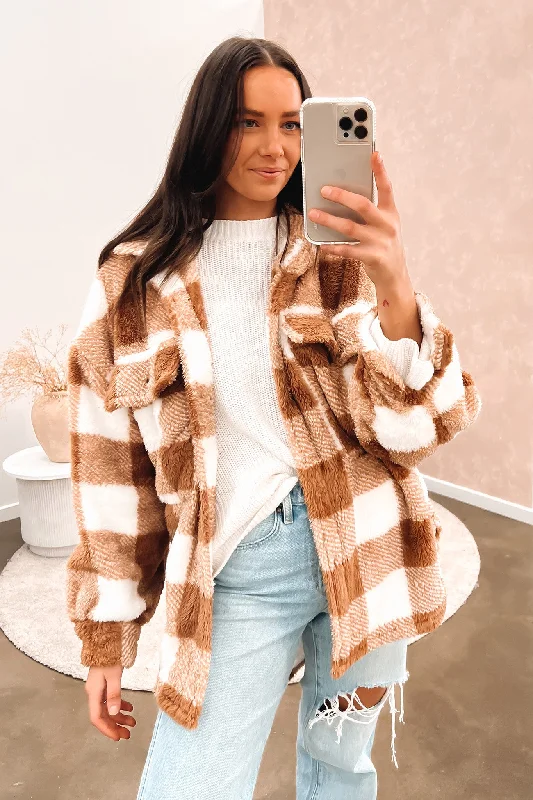 Women's Clothing for Every Season and Trend Fraser Cosy Shacket Brown White