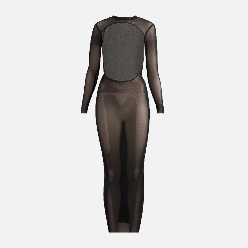 Women's Sporty Clothes Melissa Simone Long Sleeve Cut Out Dress - Black